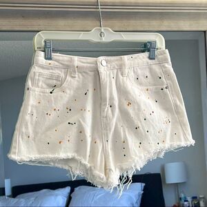 SHEIN White Short with Colored Dots Size M
